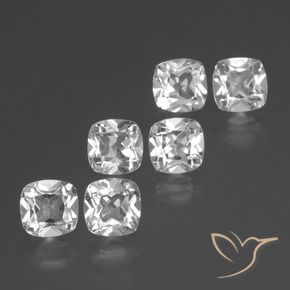 Gemas de Topacio Blanco natural de 3.07 ct, Forma Cojín, VVS-VS