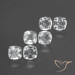 Gemas de Topacio Blanco claro natural de 3.07 ct, Forma Cojín, VVS-VS