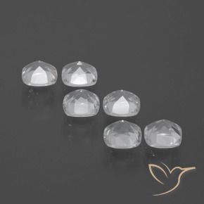 Gemas de topacio blanco natural de 3,03 ct, corte cojín, VVS-VS