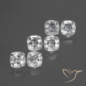 Gemas de Topacio Blanco claro natural de 3.15 ct, Forma Cojín, VVS-VS