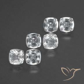 Gemas de Topacio Blanco natural de 3.09 ct, Forma Cojín, VVS-VS