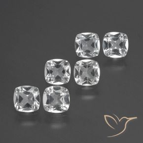 Gemas de Topacio Blanco claro natural de 3.15 ct, Forma Cojín, VVS-VS