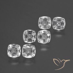Gemas de Topacio Blanco claro natural de 3.04 ct, Forma Cojín, VVS-VS