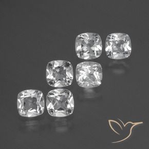 Gemas de Topacio Blanco claro natural de 2.71 ct, Forma Cojín, VVS-VS