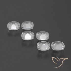 Gemas de Topacio Blanco claro natural de 3.06 ct, Forma Cojín, VVS-VS