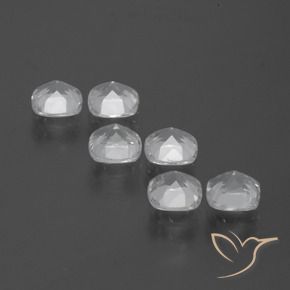 Gemas de Topacio Blanco claro natural de 3.12 ct, Forma Cojín, VVS-VS
