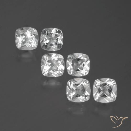 2.84ctw Natural Blanco claro Topacio, Forma Cojín, VVS-VS