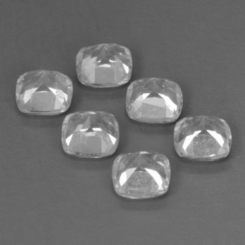 Gemas de topacio blanco natural de 3,38 ct, corte cojín, VVS-VS