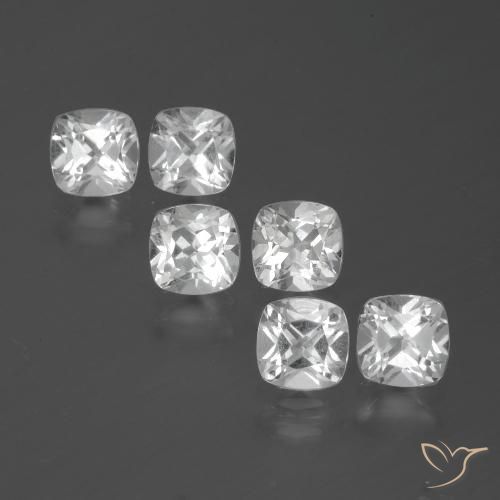 Gemas de Topacio Blanco natural de 2.64 ct, Corte Cojín, VVS-VS