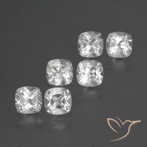 Gemas de Topacio Blanco natural de 2.64 ct, Corte Cojín, VVS-VS