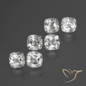 Gemas de Topacio Blanco natural de 3.00 ct, Forma Cojín, VVS-VS