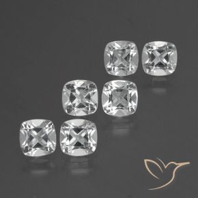 Gemas de Topacio Blanco claro natural de 2.78 ct, Forma Cojín, VVS-VS