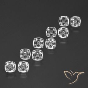 Gemas de Topacio Blanco claro natural de 4.50 ct, Forma Cojín, VVS-VS