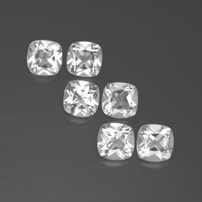 Gemas de topacio blanco natural de 2,95 ct, corte cojín, VVS-VS
