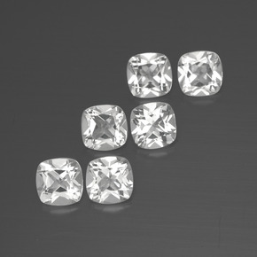 Gemas de topacio blanco natural de 2,95 ct, corte cojín, VVS-VS