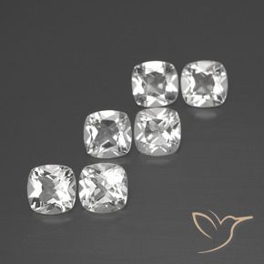 Gemas de Topacio Blanco natural de 3.02 ct, Forma Cojín, VVS-VS