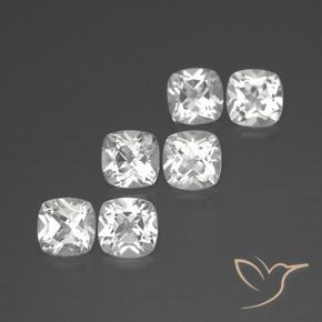 Gemas de Topacio Blanco natural de 3.22 ct, Forma Cojín, VVS-VS