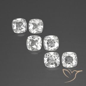 Gemas de Topacio Blanco natural de 3.21 ct, Forma Cojín, VVS-VS
