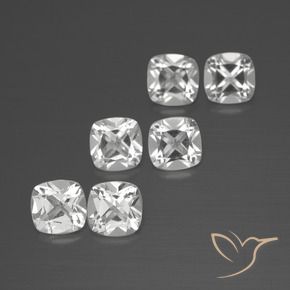 Gemas de Topacio Blanco natural de 2.93 ct, Forma Cojín, VVS-VS