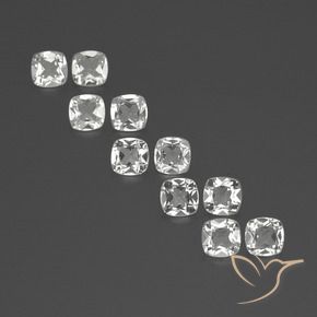 Gemas de Topacio Blanco natural de 4.58 ct, Forma Cojín, VVS-VS