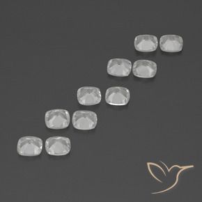 Gemas de Topacio Blanco claro natural de 4.54 ct, Forma Cojín, VVS-VS