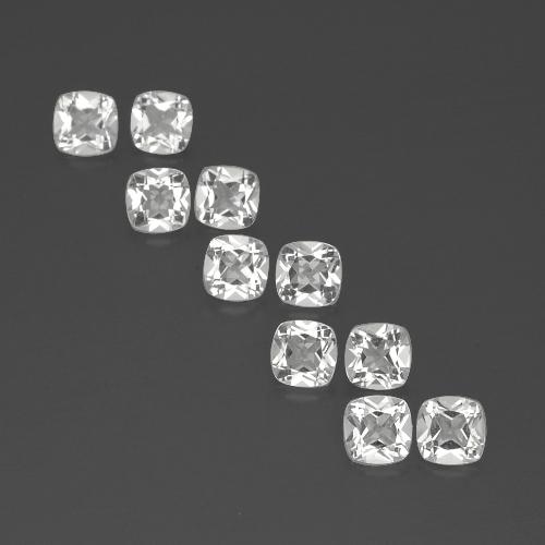 Gemas de topacio blanco natural de 4,80 ct, corte cojín, VVS-VS