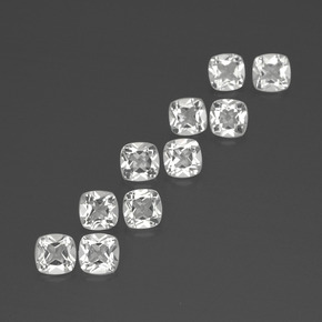 Gemas de topacio blanco natural de 4,80 ct, corte cojín, VVS-VS