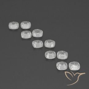 Gemas de Topacio Blanco natural de 4.93 ct, Forma Cojín, VVS-VS