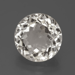 Topacio blanco cálido natural de 5,98 ct, corte redondo, VVS