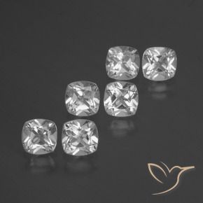 Gemas de Topacio Blanco natural de 3.00 ct, Forma Cojín, VVS-VS