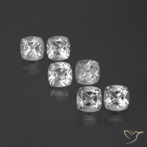 2.94ctw Natural Blanco claro Topacio, Forma Cojín, VVS-VS