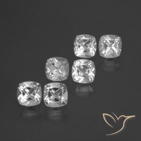Gemas de Topacio Blanco claro natural de 2.94 ct, Forma Cojín, VVS-VS