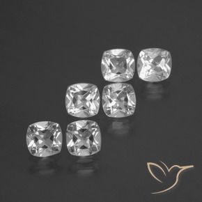 Gemas de Topacio Blanco claro natural de 2.79 ct, Forma Cojín, VVS-VS