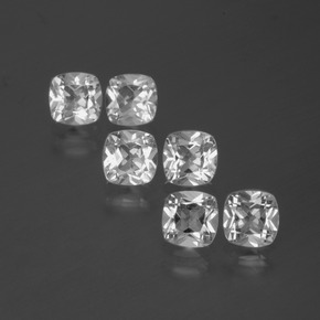 Gemas de Topacio Blanco claro natural de 2.96 ct, Corte Cojín, VVS-VS