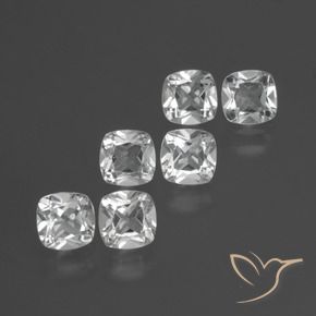 Gemas de Topacio Blanco claro natural de 2.92 ct, Forma Cojín, VVS-VS