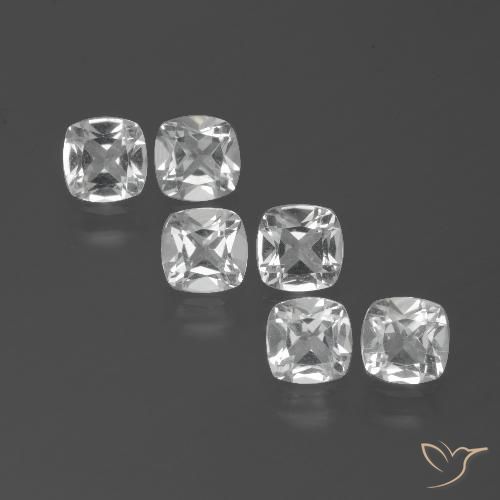 2.87ctw Natural Blanco claro Topacio, Forma Cojín, VVS-VS