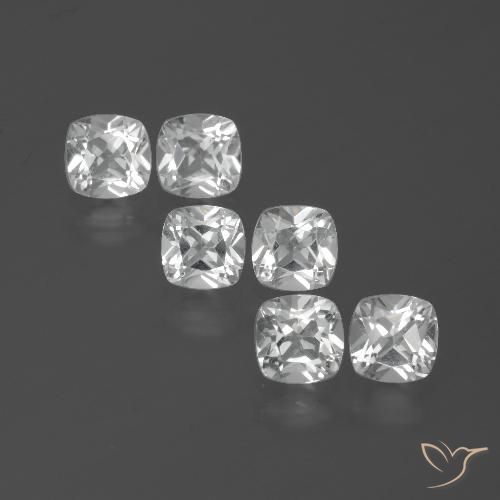 2.90ctw Natural Blanco Topacio, Forma Cojín, VVS-VS