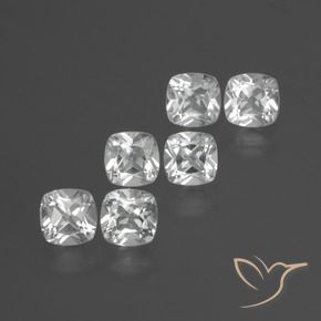 Gemas de Topacio Blanco natural de 2.90 ct, Forma Cojín, VVS-VS
