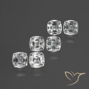 Gemas de Topacio Blanco claro natural de 3.02 ct, Forma Cojín, VVS-VS