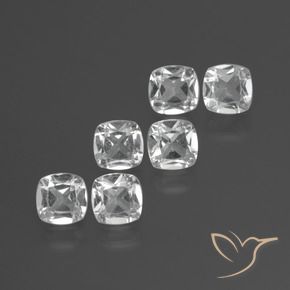 Gemas de Topacio Blanco claro natural de 2.99 ct, Forma Cojín, VVS-VS