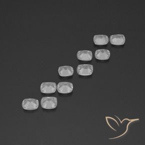 Gemas de Topacio Blanco claro natural de 4.57 ct, Forma Cojín, VVS-VS