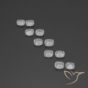 Gemas de Topacio Blanco claro natural de 4.36 ct, Forma Cojín, VVS-VS