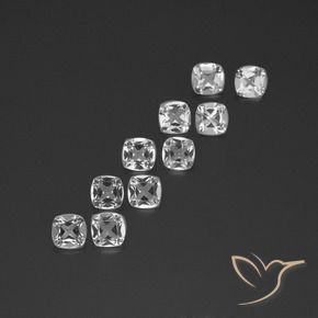 Gemas de Topacio Blanco claro natural de 4.51 ct, Forma Cojín, VVS-VS