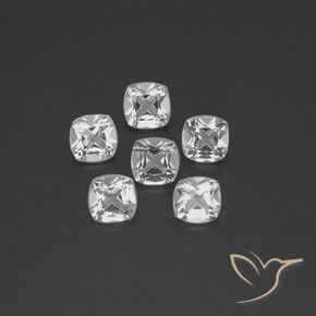 Gemas de Topacio Blanco claro natural de 2.78 ct, Forma Cojín, VVS-VS
