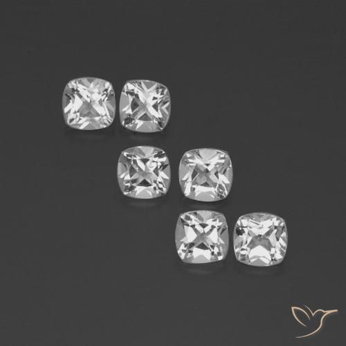 3.10ctw Natural Blanco claro Topacio, Forma Cojín, VVS-VS