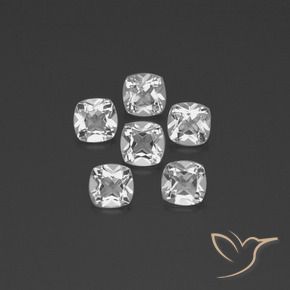 Gemas de Topacio Blanco claro natural de 2.81 ct, Forma Cojín, VVS-VS