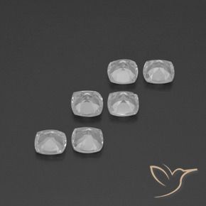 Gemas de Topacio Blanco claro natural de 2.81 ct, Forma Cojín, VVS-VS