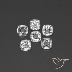 Gemas de Topacio Blanco claro natural de 2.94 ct, Forma Cojín, VVS-VS