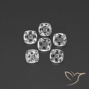 Gemas de Topacio Blanco claro natural de 2.73 ct, Forma Cojín, VVS-VS