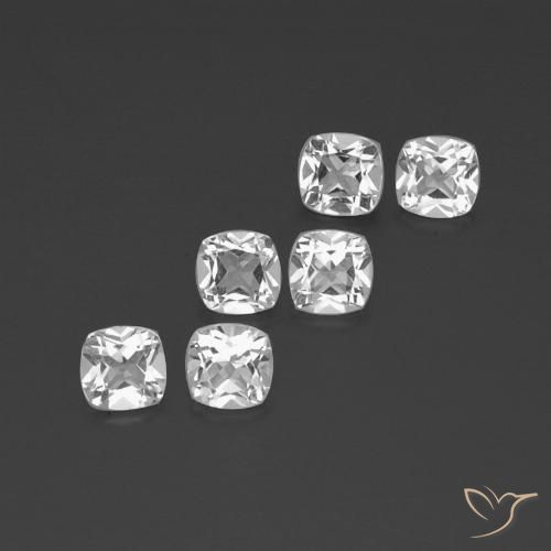 2.99ctw Natural Blanco claro Topacio, Forma Cojín, VVS-VS
